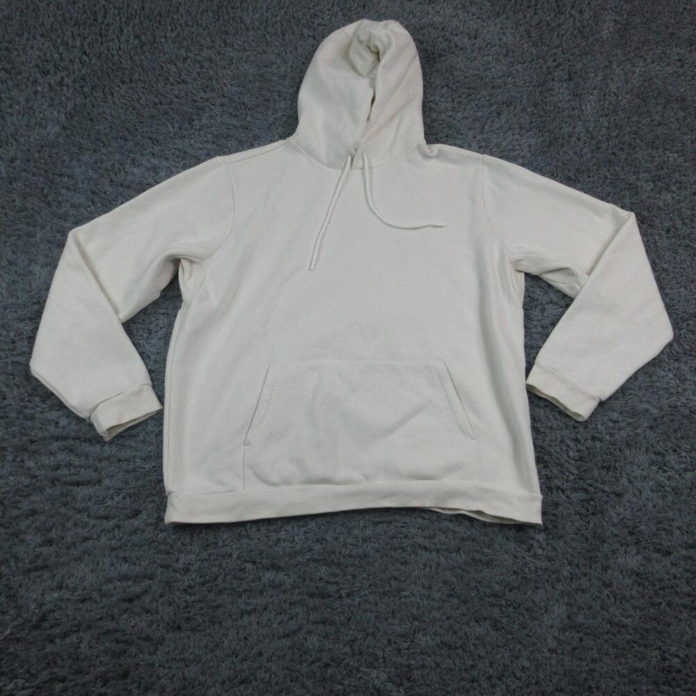 BR Standard Hoodie Sweatshirt Mens XL White Pullover Fleece Kangaroo Pocket